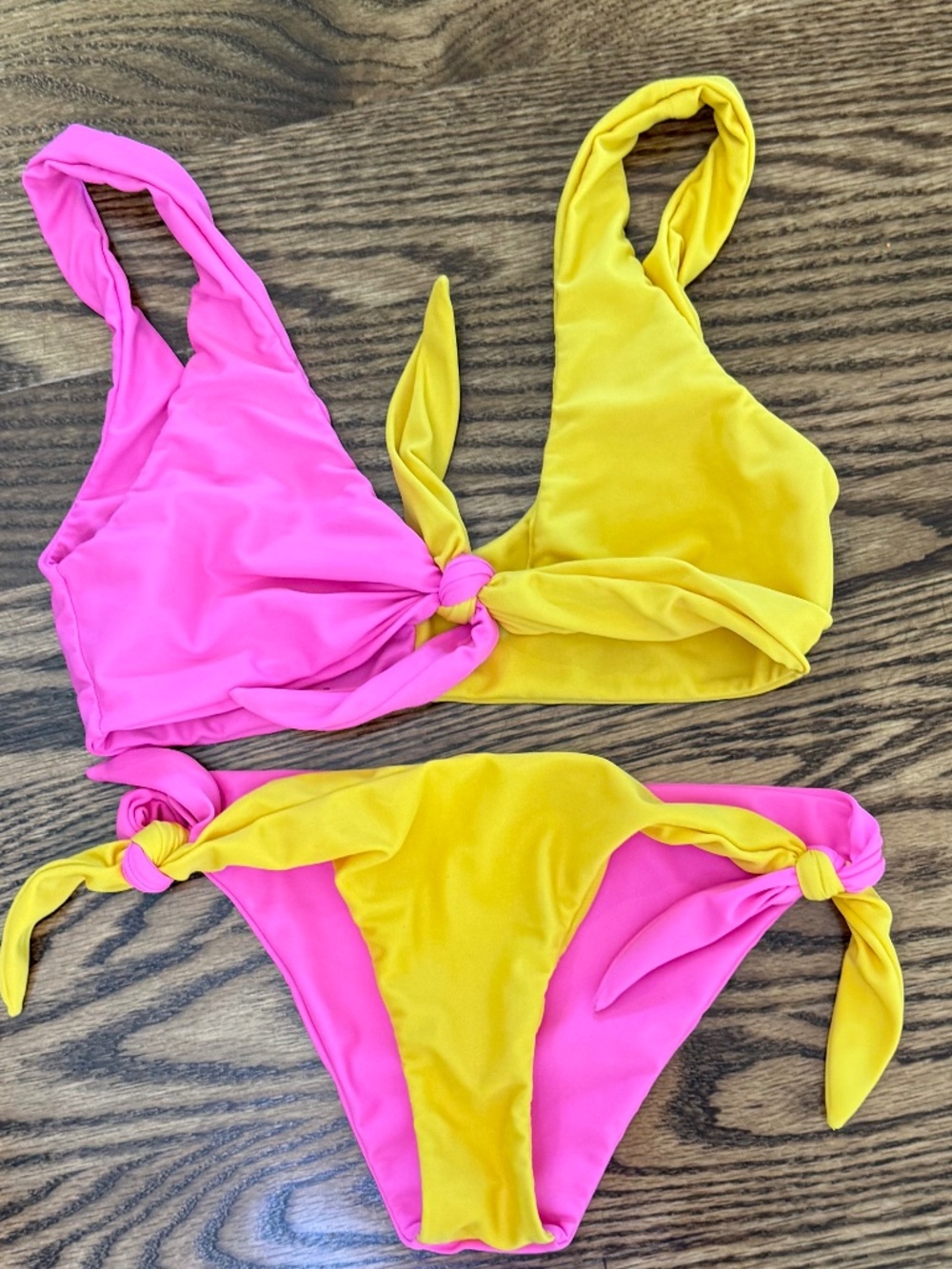 Tularosa Nikki Bikini, Yellow and Pink Size Small